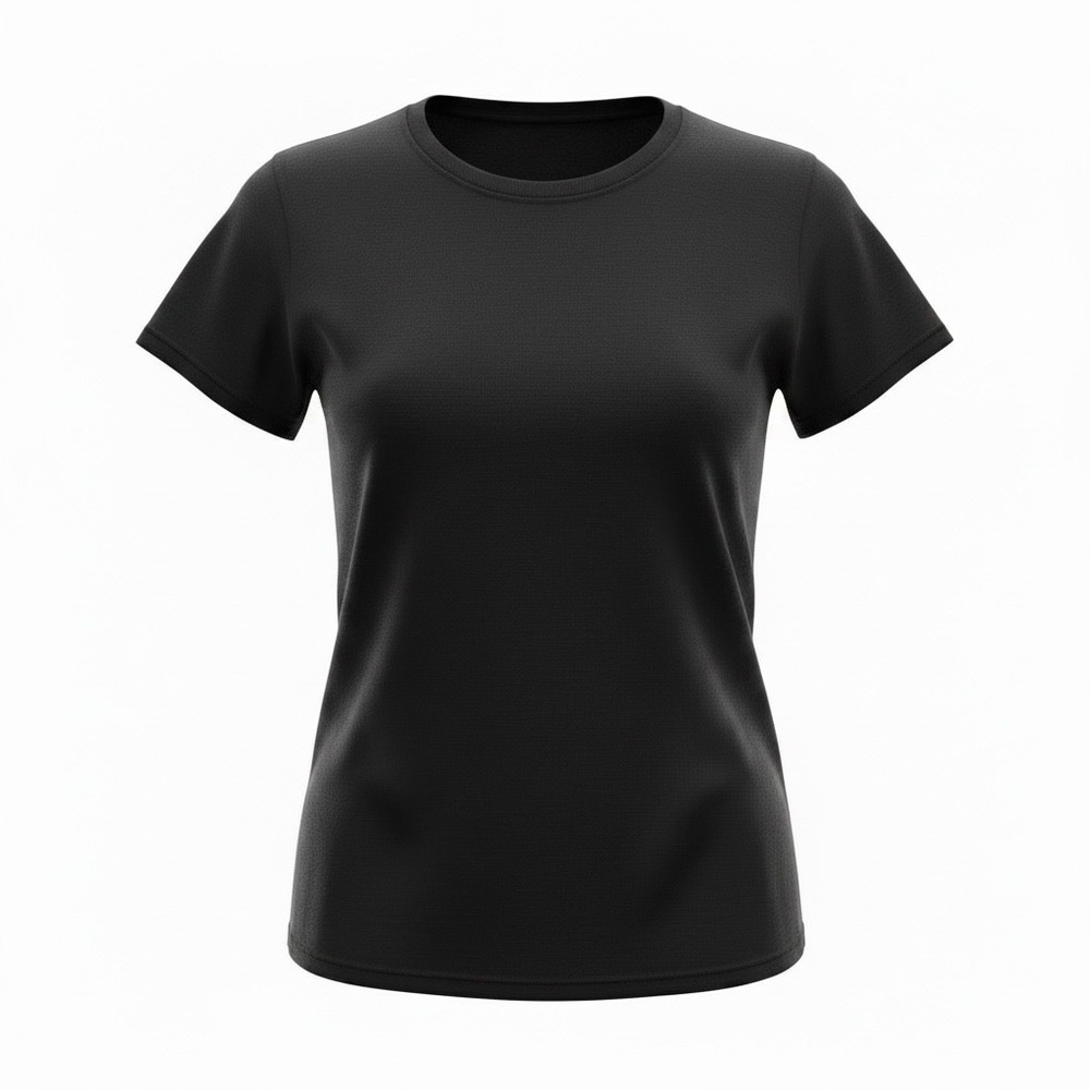 Gildan Heavy Cotton Womens Black Short Sleeve Crew Neck T-Shirt Size L Large - Picture 1 of 6